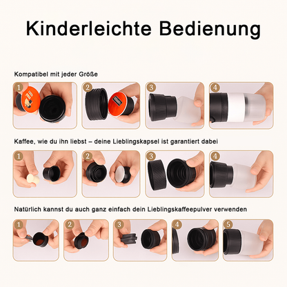 Kafflow - Tragbare Kaffeemaschine, Kaffee genießen, Stress vergessen