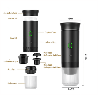 Kafflow - Tragbare Kaffeemaschine, Kaffee genießen, Stress vergessen