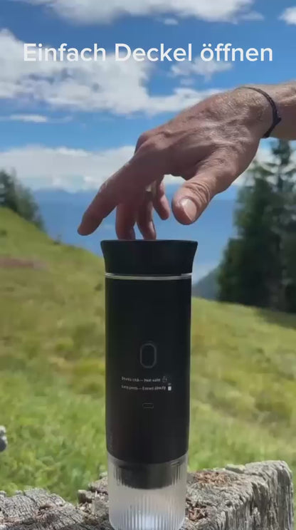 Kafflow - Tragbare Kaffeemaschine, Kaffee genießen, Stress vergessen